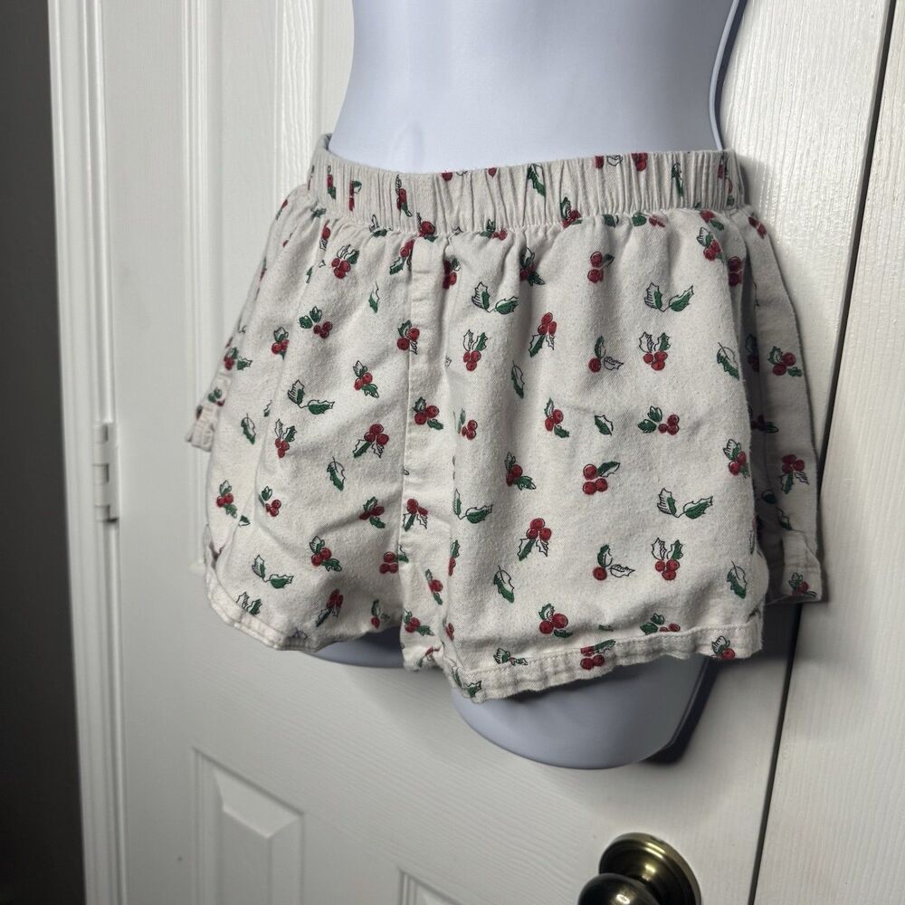 Colsie XS Holly Berry Print Lounge Shorts Elastic Waist Sleepwear